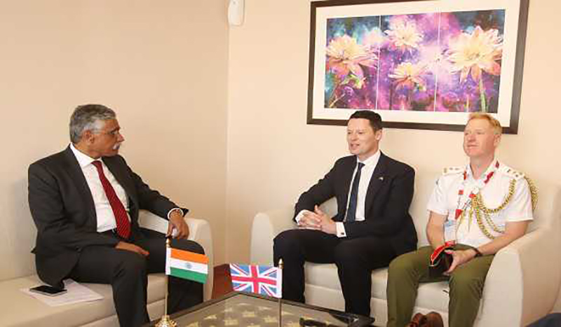 India's Defence Secretary Giridhar Aramane meets UK delegation at Aero India