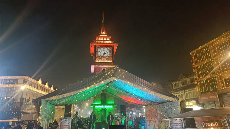 People gather for first time in Jammu and Kashmir's historic Lal Chowk to celebrate New Year Eve