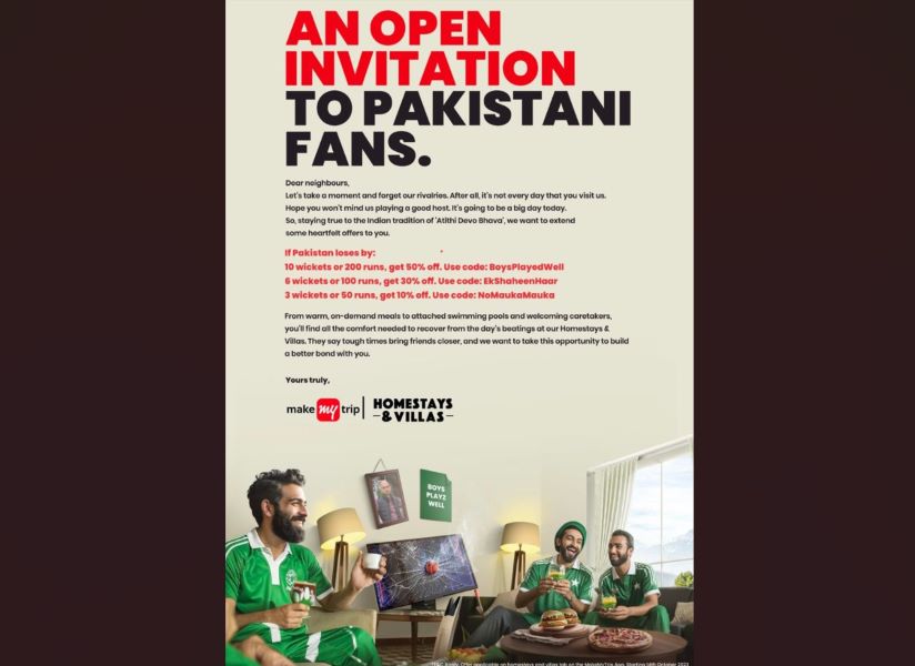 MakeMyTrip draws flak from netizens for 'insensitive' ad on Pakistani fans