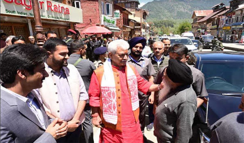 Jammu and Kashmir: Lt Governor Manoj Sinha interacts with residents, tourists, shopkeepers at Pahalgam