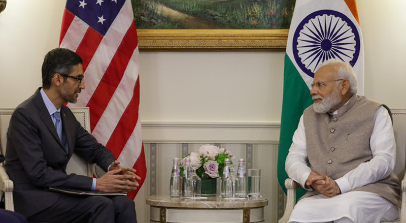 Google CEO Sundar Pichai meets Narendra Modi, discusses issues like AI, cyber security