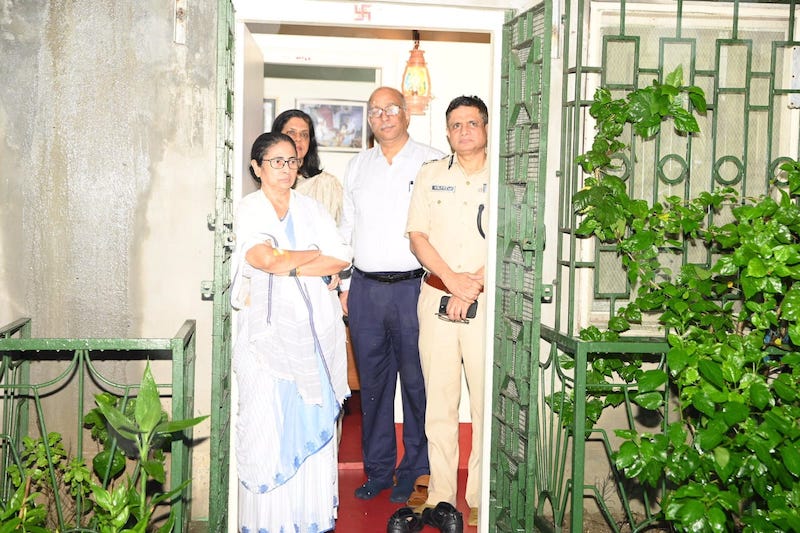 CM Mamata Banerjee with officials waiting for the junior doctors