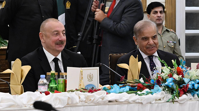 Official dinner hosted by Pakistan PM Shehbaz Sharif in honor of Ilham Aliyev. Photo: https://president.az