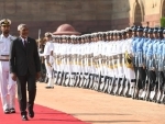 Maldivian President Mohamed Muizzu accorded ceremonial welcome at Rashtrapati Bhavan