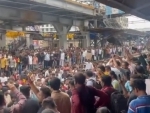 Police resort to lathi-charge in Badlapur station to disperse violent protesters who were demonstrating against sexual abuse of 2 nursery girls in school