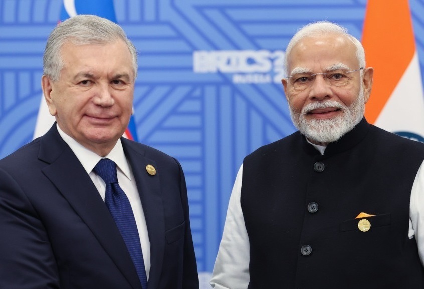 Indian Prime Minister Narendra Modi on Wednesday met presidents of Uzbekistan and the UAE on the sidelines of the BRICS Summit in Kazan City in Russia.