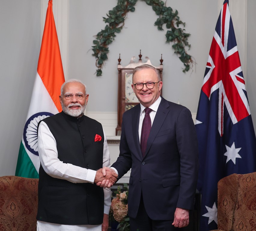 Narendra Modi Australian PM Anthony Albanese discuss defence and security during Quad meeting