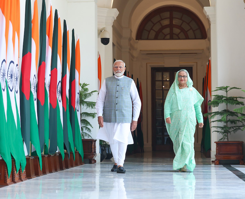 PM Modi and Bangladesh PM Sheikh Hasina in New Delhi in June 2024. Photo: PIB