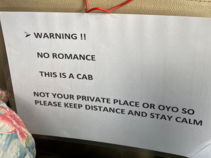 No Romance: Hyderabadi cab drivers' message for couples is going viral now