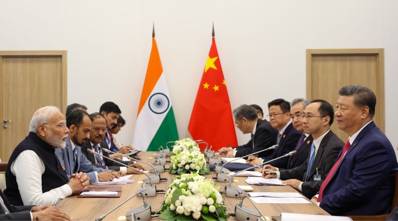 In image PM Modi and Xi Jinping holding bilateral talks during BRICS Summit on Oct 23/ courtesy: PIB