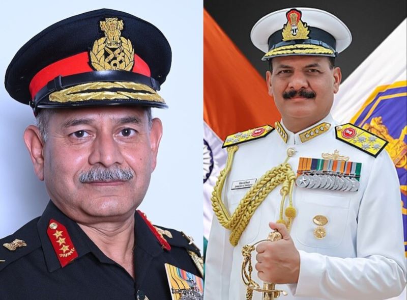 In a first instance, classmates to serve as chiefs of Indian Army and Navy together