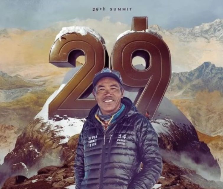 Nepal's ‘Everest Man’ makes 29th summit climb, beats his own record
