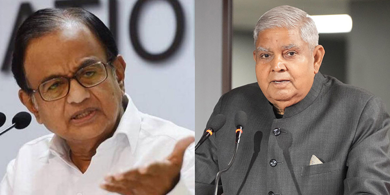 Inexcusable insult to Parliament's wisdom: VP Jagdeep Dhankhar hits back at P Chidambaram's 'part-timers' jab on new criminal laws