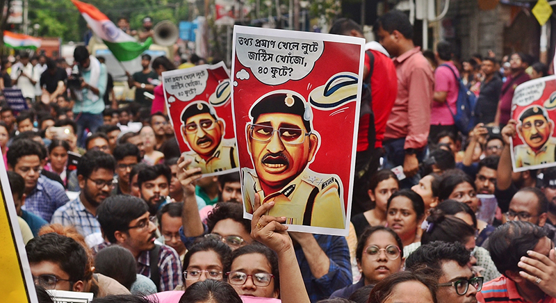  Striking junior doctors have been demanding resignation of the city’s police commissioner Vineet Goyal. Photo: Avishek Mitra/IBNS