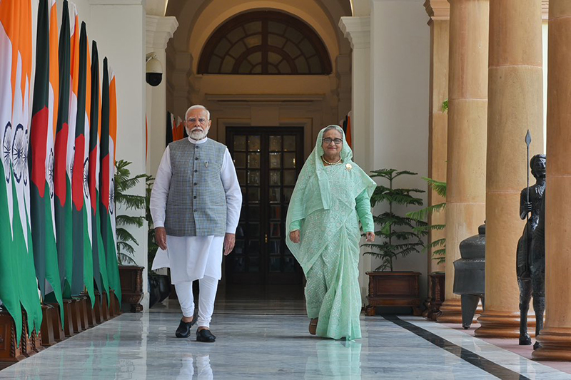 File of image PM Modi with Sheikh Hasina/ courtesy: PIB