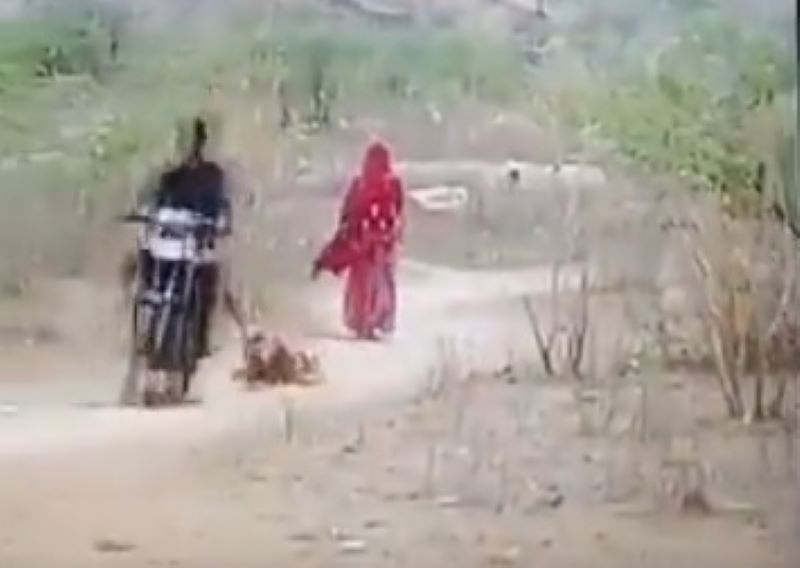 Rajasthan man punishes wife by dragging her behind bike, video goes viral