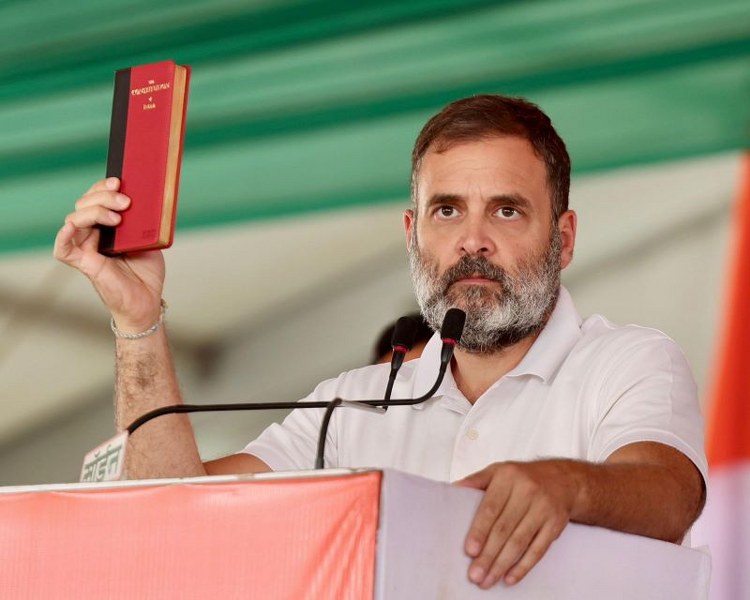 Rahul Gandhi brandishes the Indian Constitution to attack Modi after INDIA