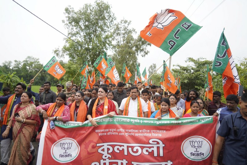 BJP demonstrates against alleged rape and murder of minor girl in West Bengal's Kultali