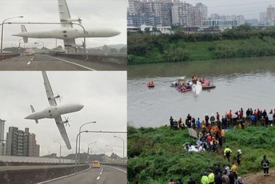 TransAsia plane crashes into river in Taipei, 12 killed