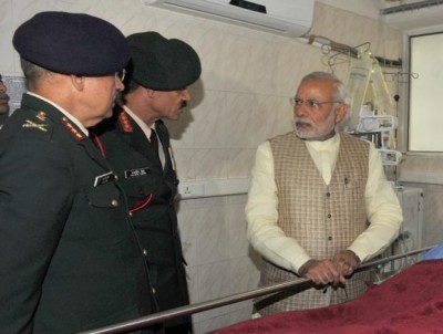PM visits Lance Naik Hanumanthappa in hospital