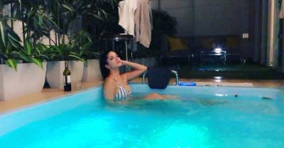 Sunny Leone shares sultry image of her pool relaxation on social media