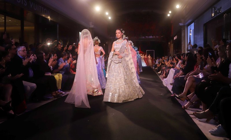 Models walk ramp during India Couture Week-2019