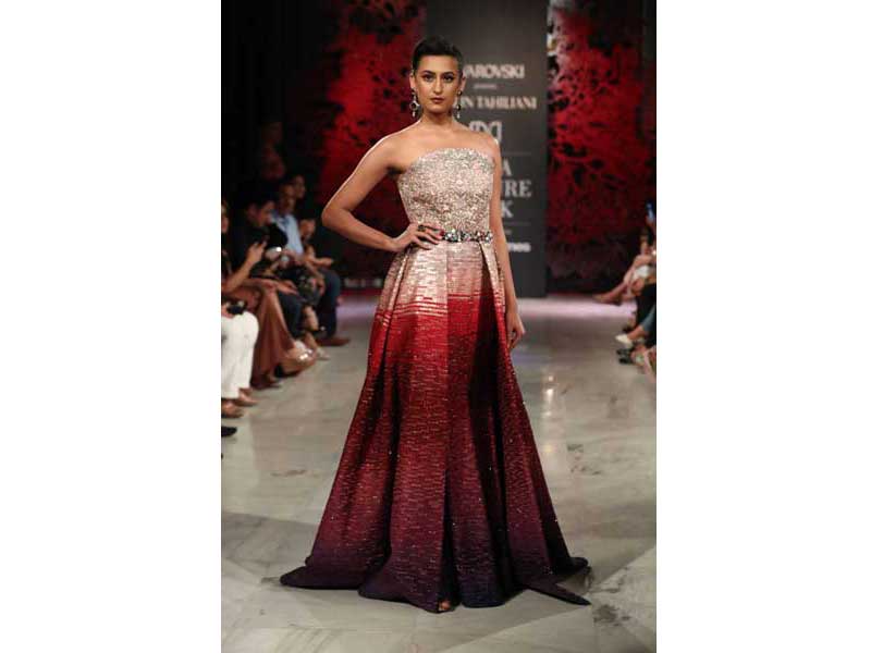 Models walk the ramp for Tarun Tahiliani's show