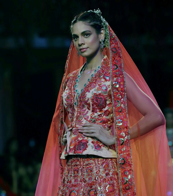 Models walk ramp during India Couture Week-2019