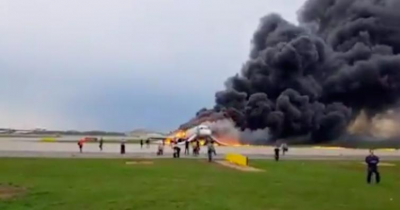 Aeroflot plane on fire makes emergency landing in Moscow