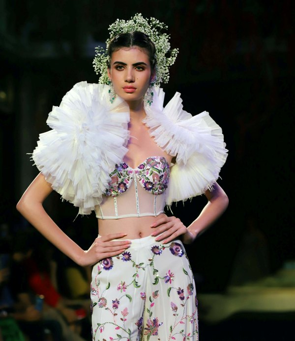 Models walk ramp during India Couture Week-2019