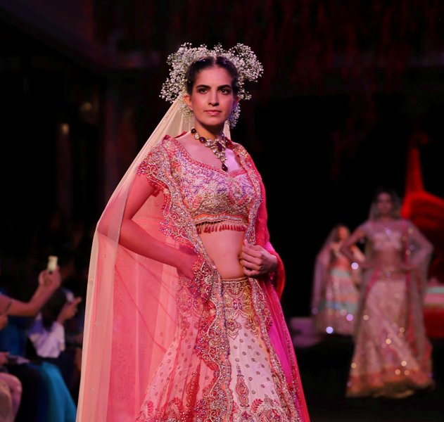 Models walk ramp during India Couture Week-2019