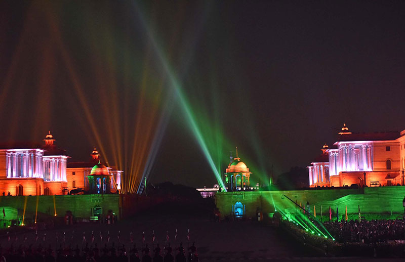 Beating Retreat ceremony at Vijay Chowk in New Delhi