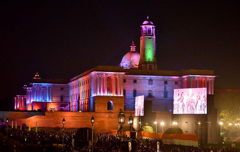 Beating Retreat ceremony at Vijay Chowk in New Delhi