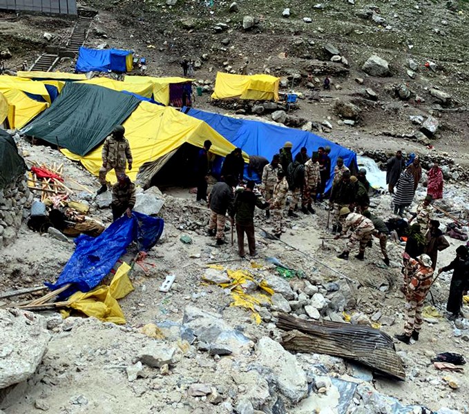 IAF chopper carrying NDRF team joins rescue op in cloudburst affected areas near Amarnath cave