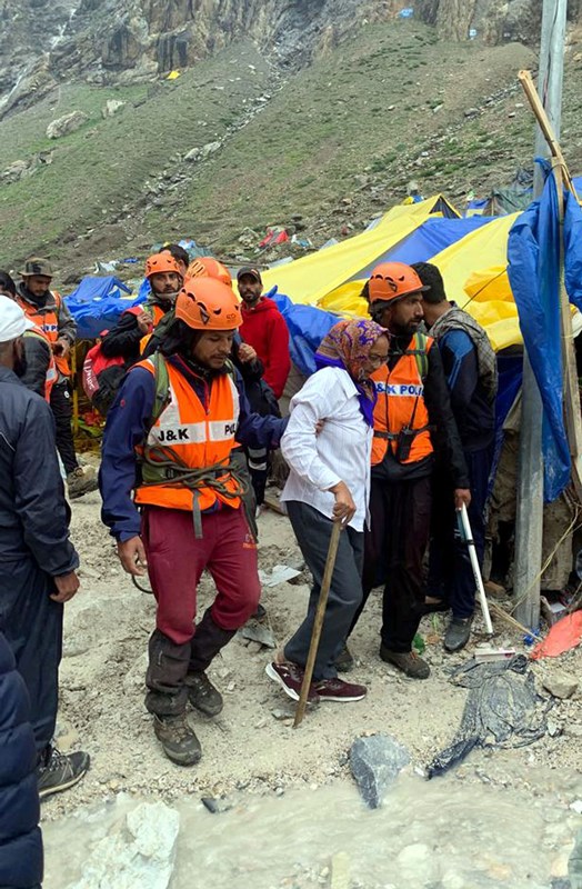 IAF chopper carrying NDRF team joins rescue op in cloudburst affected areas near Amarnath cave