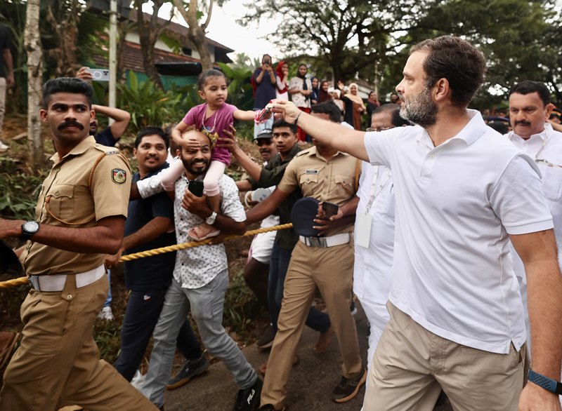 Rahul Gandhi at Bharat Jodo Yatra in Wayanad