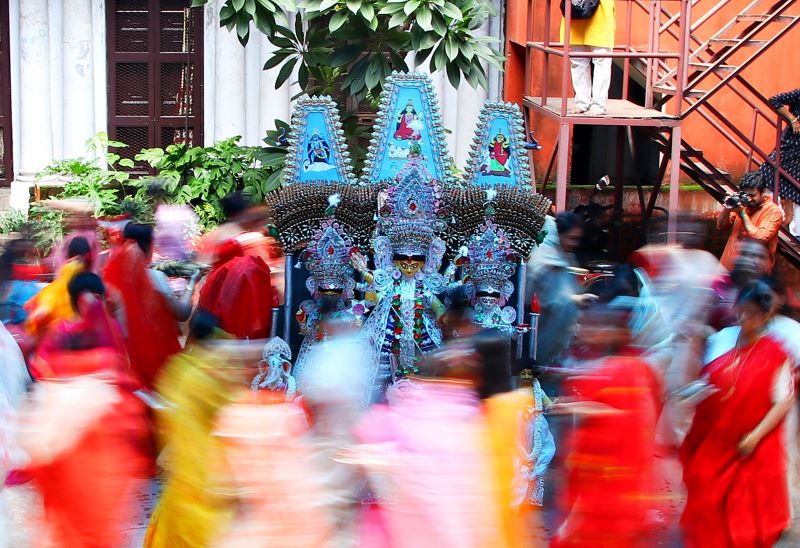 Adieu Maa Durga: Glimpses of idol immersion in Kolkata