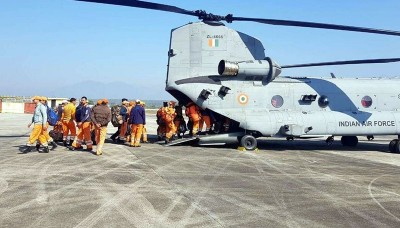 IAF chopper carrying NDRF team joins rescue op in cloudburst affected areas near Amarnath cave