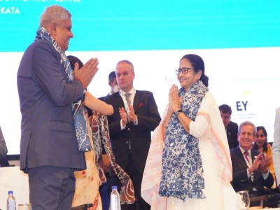 BGBS: Dhankhar, Mamata exchange veiled barbs in front of global audience