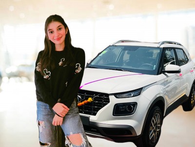 Actress Vaishnavi Ganatra from Woh Toh Hai Albelaa celebrates Gudi Padwa on buying her first car