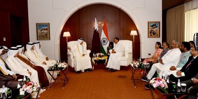 Venkaiah Naidu meets Qatar Shura Council Speaker in Doha