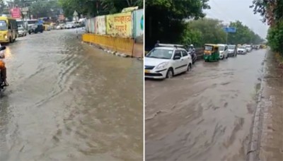 Gurugram administration's work from home advisory after heavy rains flood roads