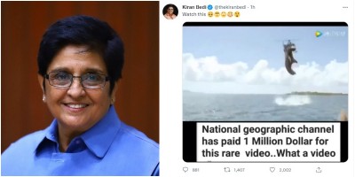 Kiran Bedi posts 2017 movie scene on social media, claims it Nat Geo's video of actual shark attack on helicopter