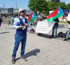 Baloch Republican Party Germany members demonstrate in Dortmund against Pakistan Army's atrocities in Balochistan