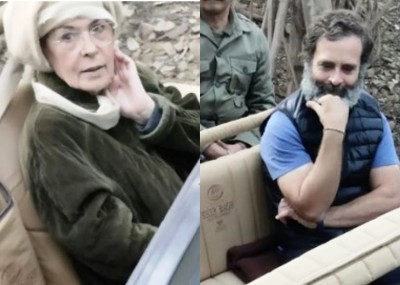 Sonia Gandhi, Rahul Gandhi spotted enjoying jeep safari at Ranthambore National Park. See pics here