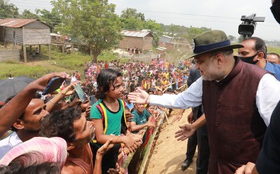 Union Home Minister Amit Shah reviews security situation along Indo-Bangladesh border in Assam