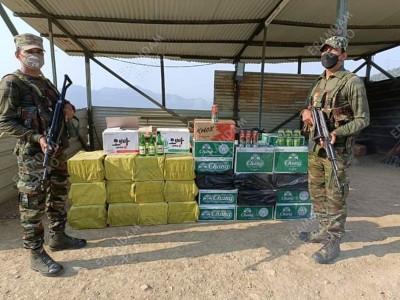 Assam Rifles seized contraband liquor in Manipur's Tengnoupal