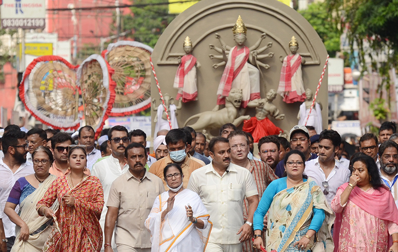 Moments from Mamata Banerjee's mega rally in Kolkata thanking UNESCO for Durga Puja tag