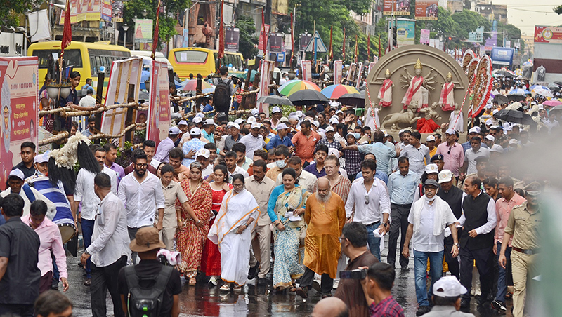 Moments from Mamata Banerjee's mega rally in Kolkata thanking UNESCO for Durga Puja tag