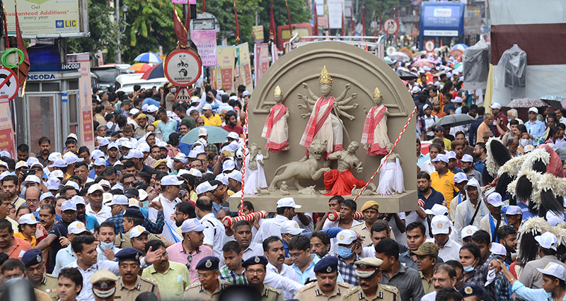 Moments from Mamata Banerjee's mega rally in Kolkata thanking UNESCO for Durga Puja tag